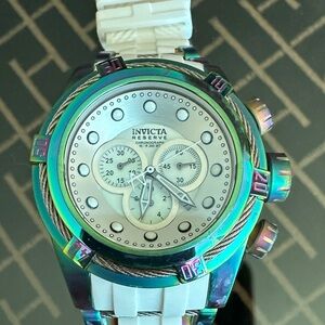 Invicta Men's Iridescent and White Chronograph Watch